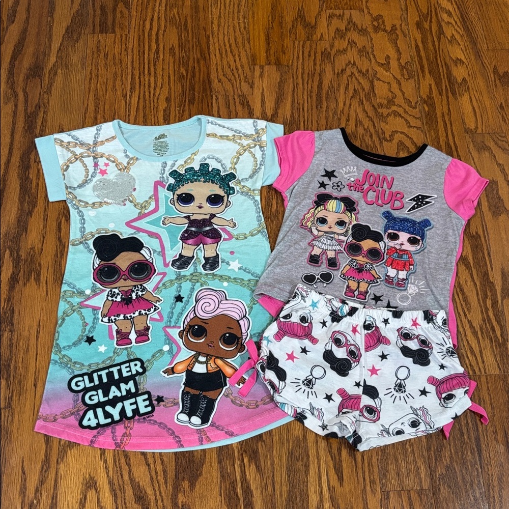 L.O.L. Surprise!, Girls, Sleep Dress and Short Sleeve Pajama Top/Short, Size XS